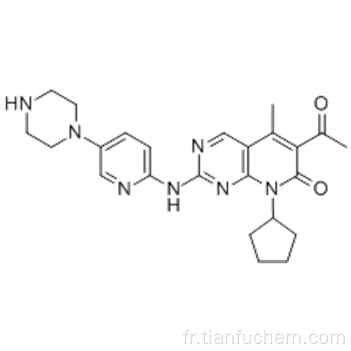 Pyrido [2,3-d] pyrimidine-7 (8H) -one, 6-acétyl-8-cyclopentyl-5-méthyl-2 - [[5- (1-pipérazinyl) -2-pyridinyl] amino] - CAS 571190 -30-2